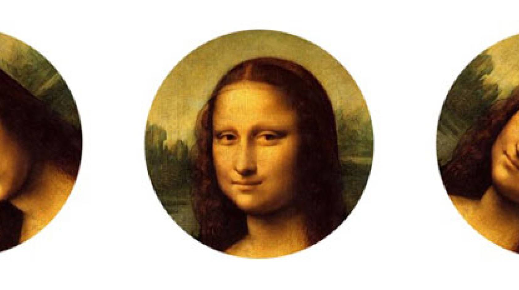Mona lisa face at 3 angles