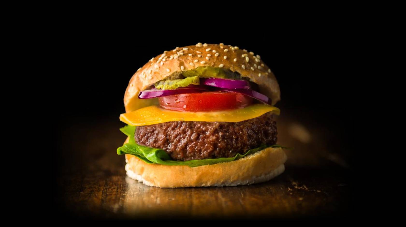 A burger made of lab-grown meat