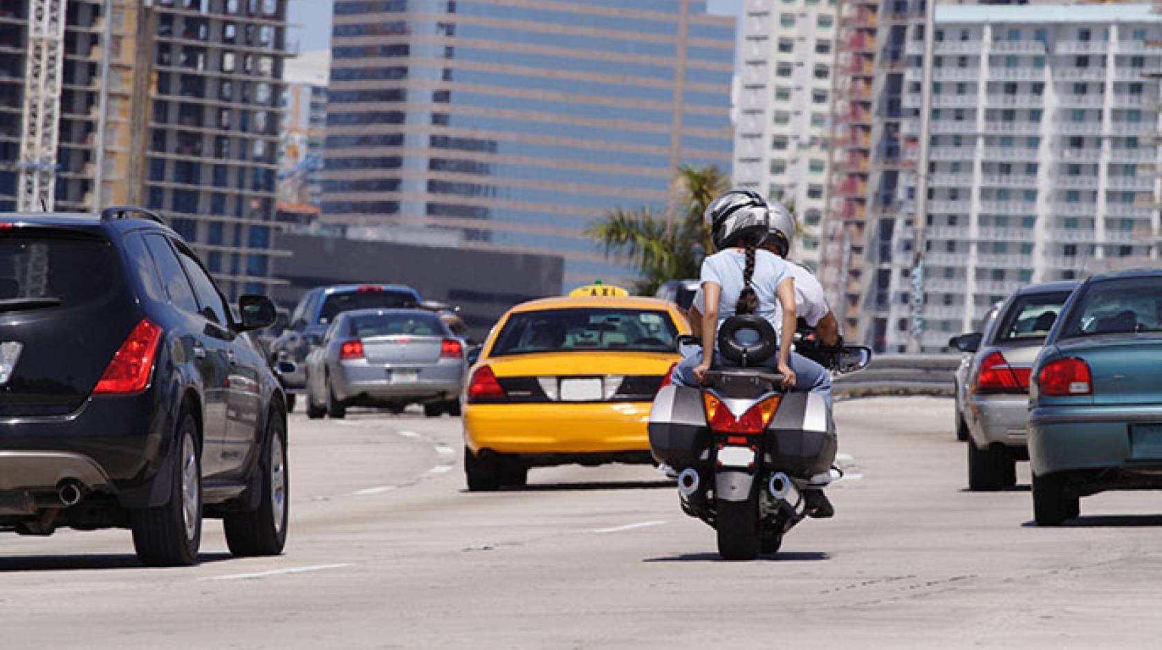 motorcyclist on freeway