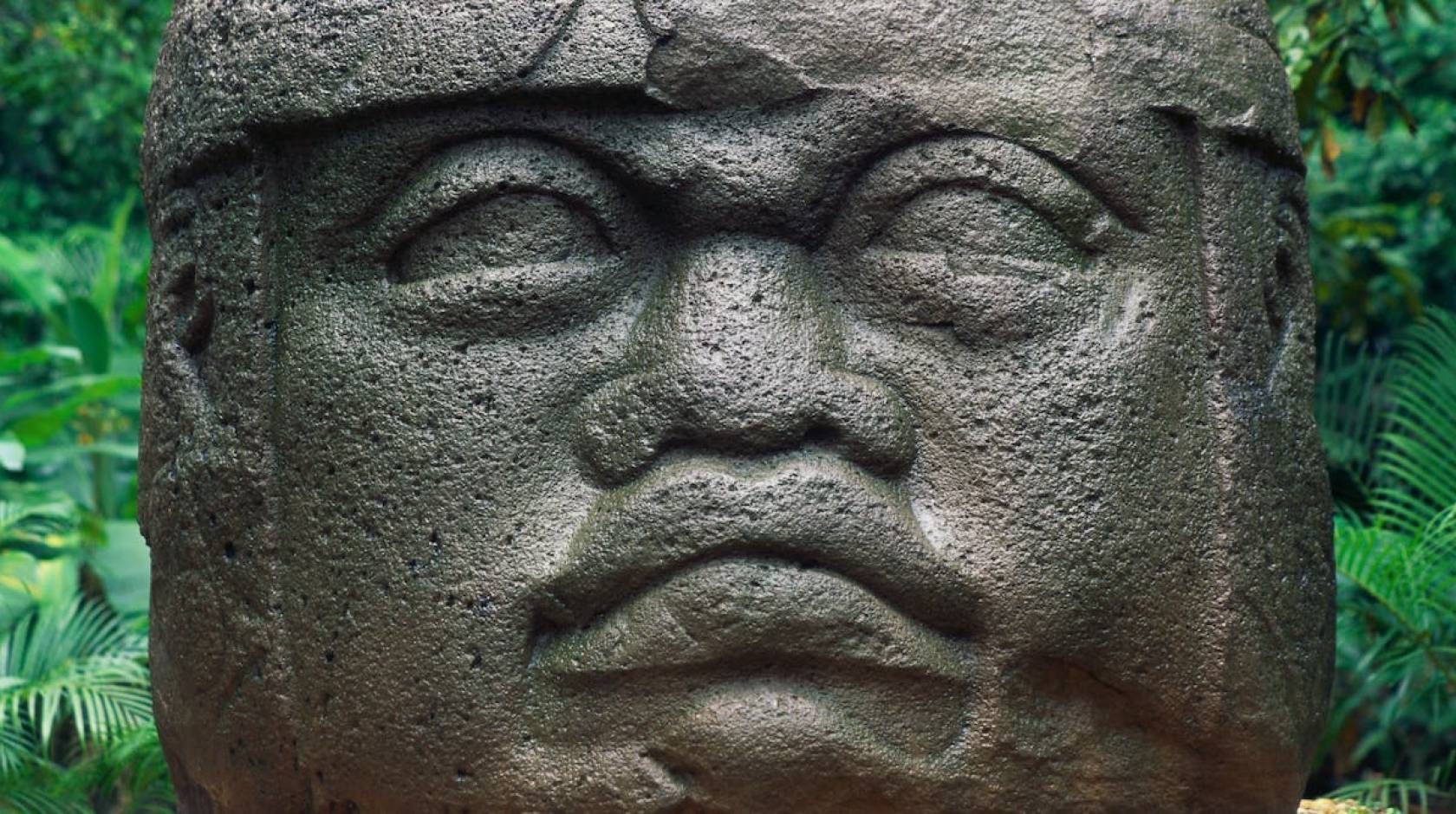 Olmec statue in close-up