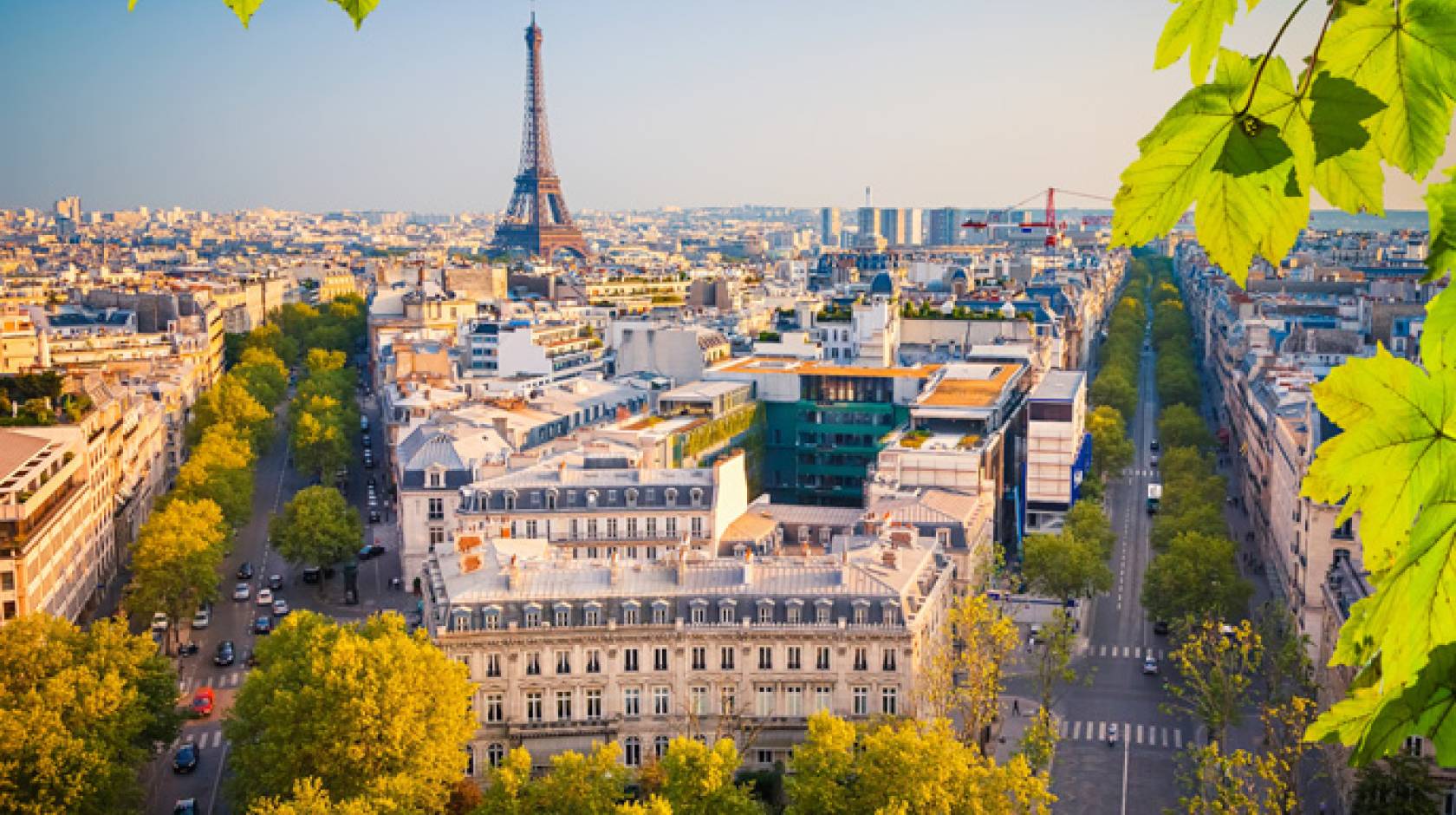 View over Paris at sunset