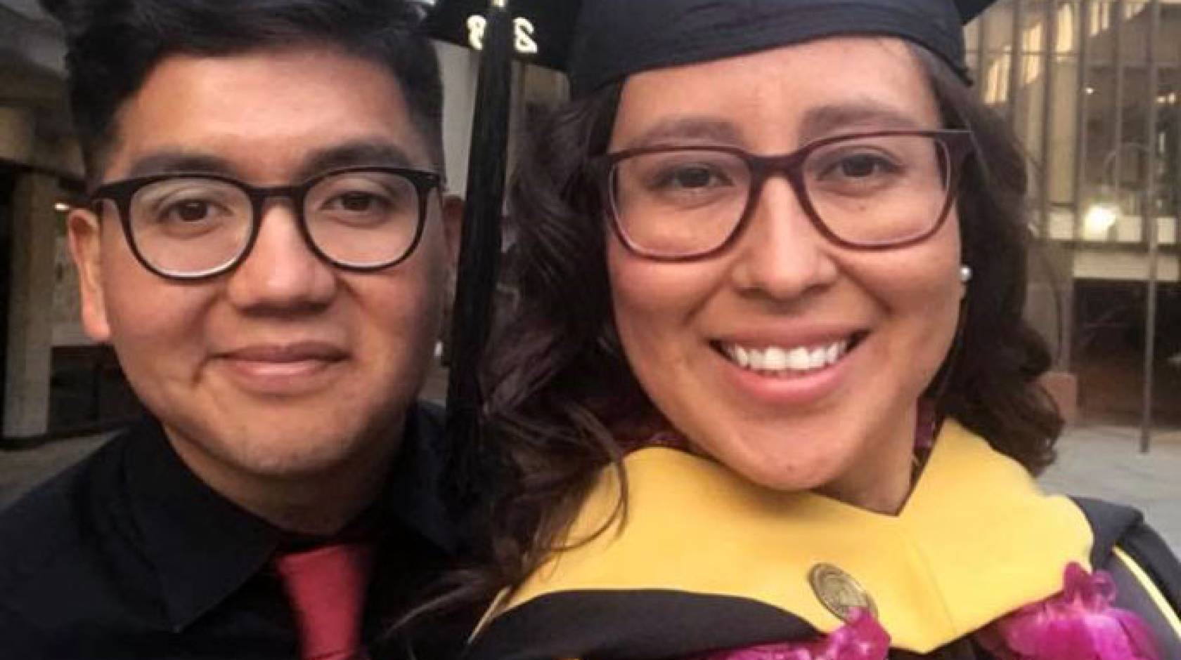 Rene Amel Peralta and sister at graduation