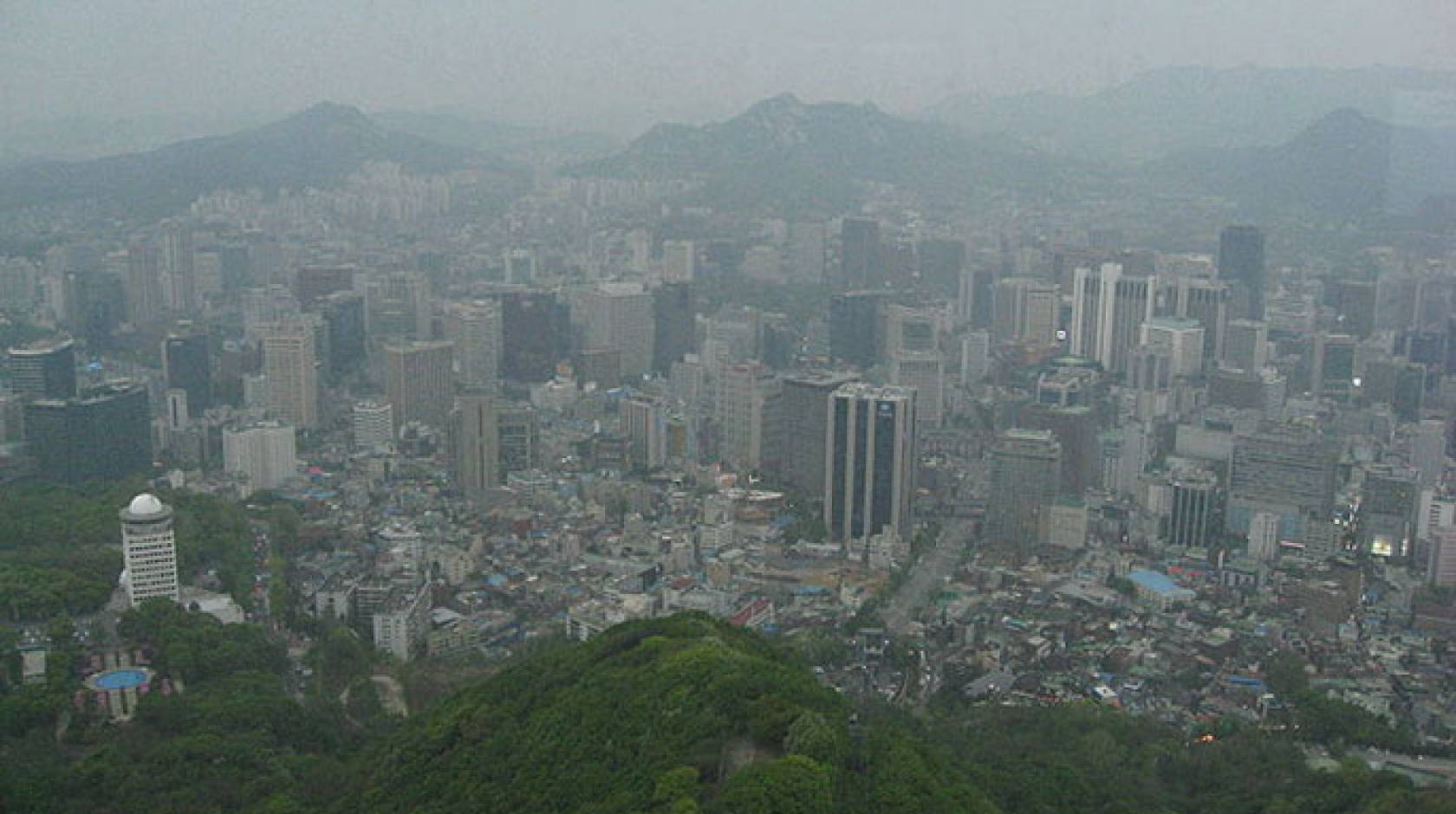 smoggy Seoul, South Korea
