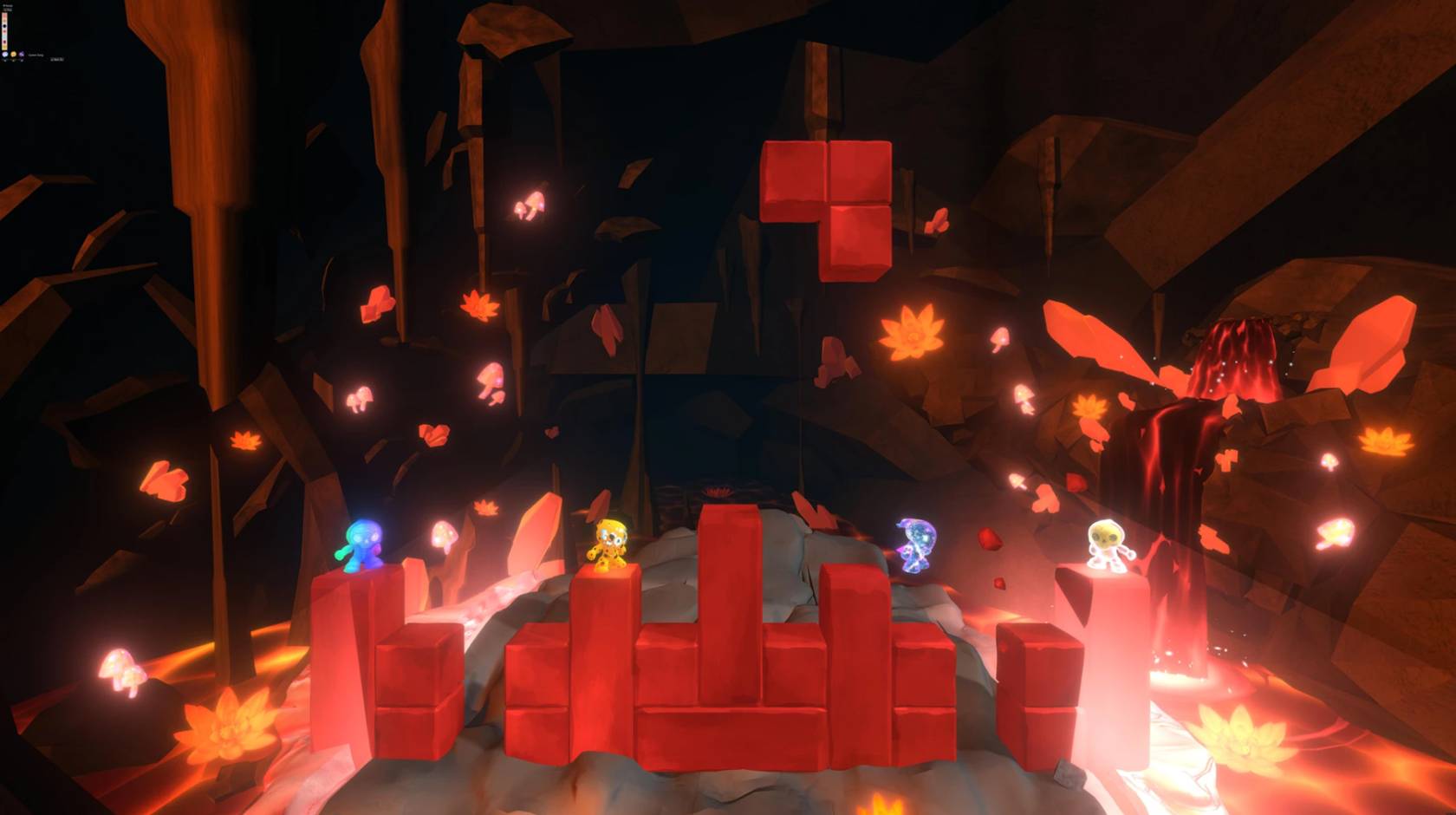 A screenshot of 4 characters in the game Squish