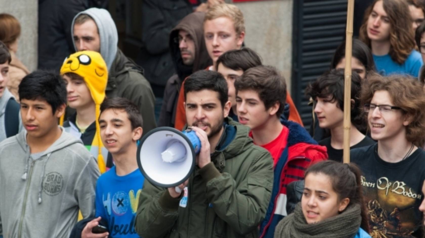 Group of young people at a protest