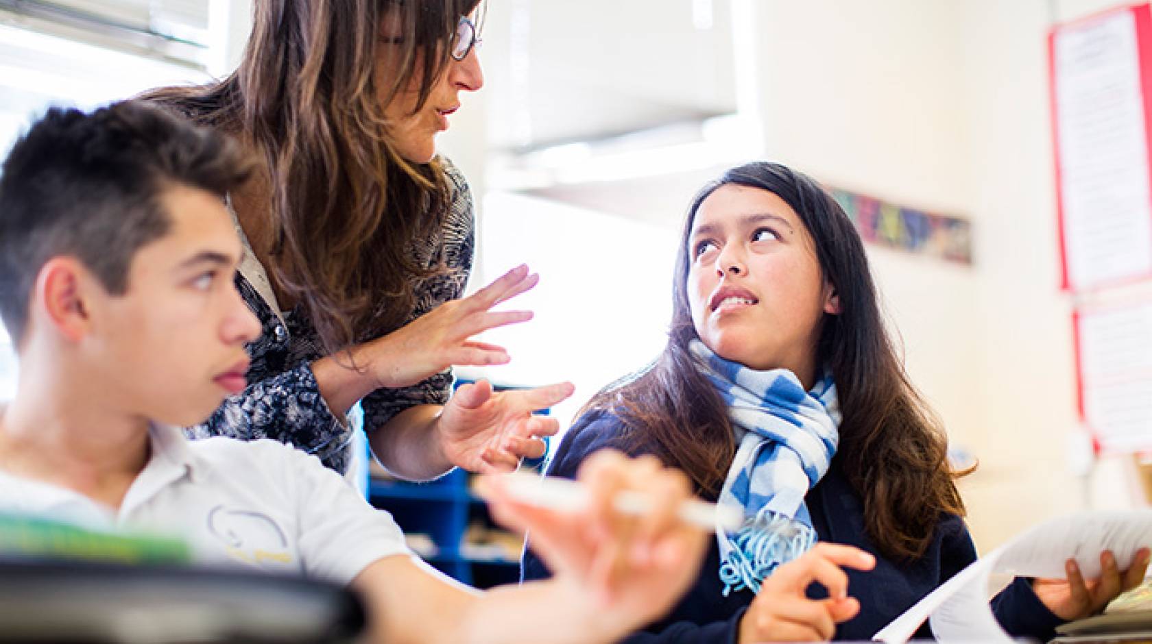 teacher and high school students