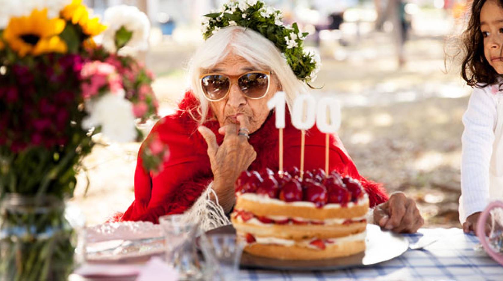 UC Berkeley study 100 birthday candle old woman