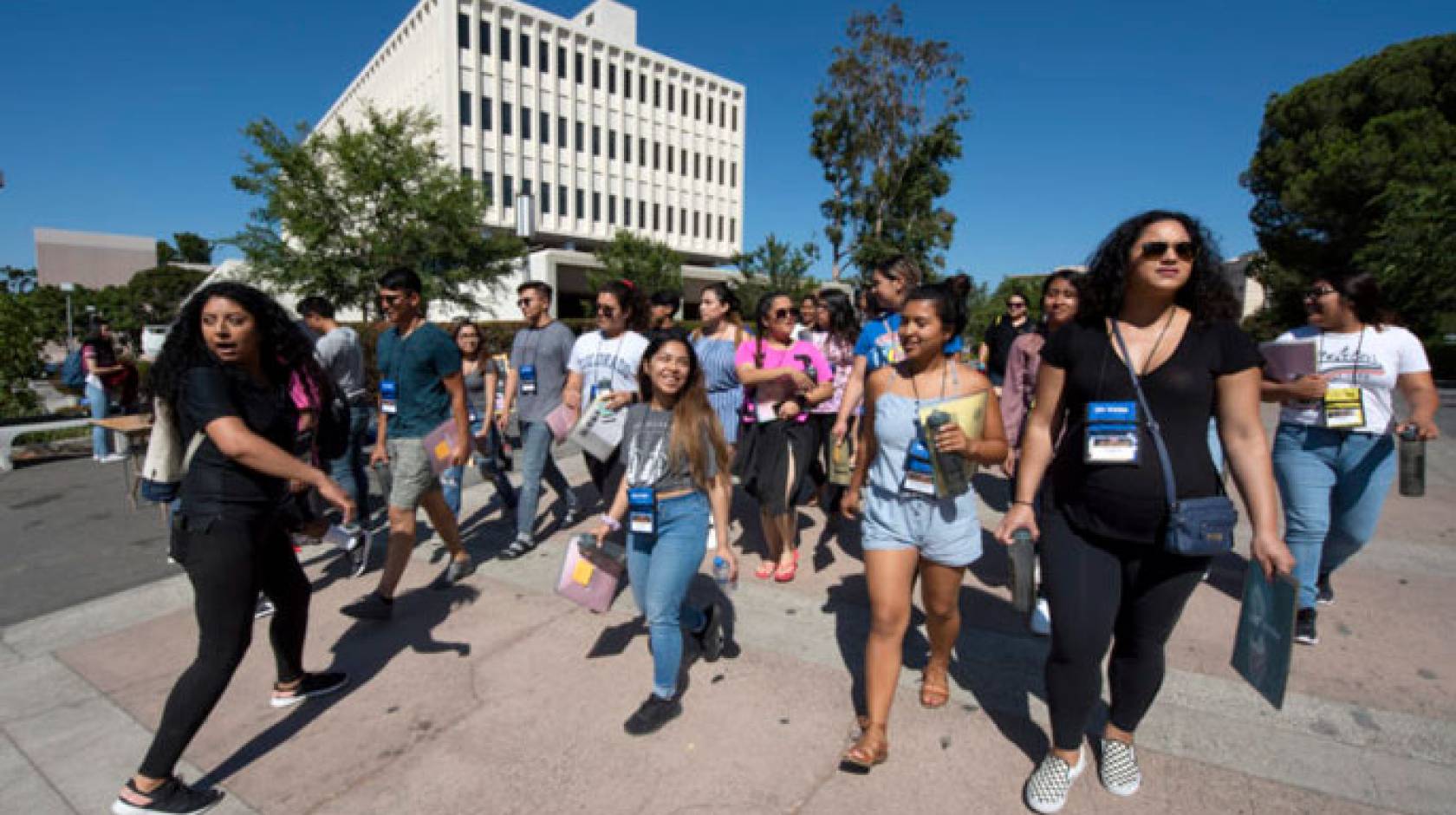 Students walking on the UC Irvine campus