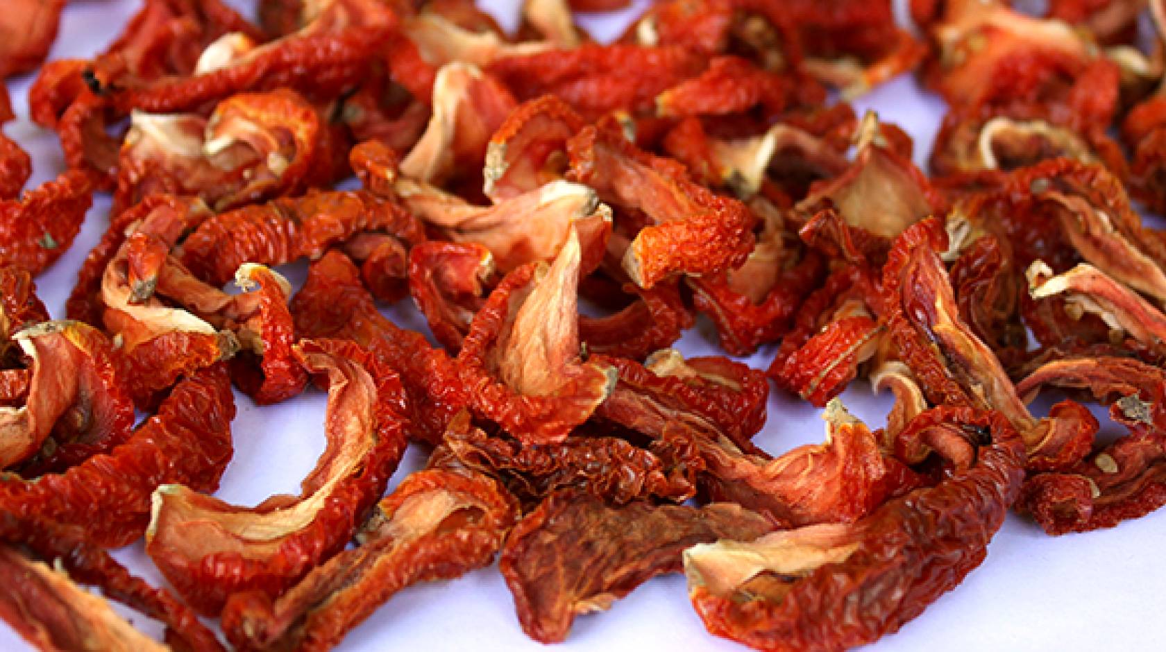 Tomatoes dried in the chimney solar dryer, during an experiment led by Michael Reid and Jim Thompson at the Horticulture Innovation Lab Demonstration Center at UC Davis.