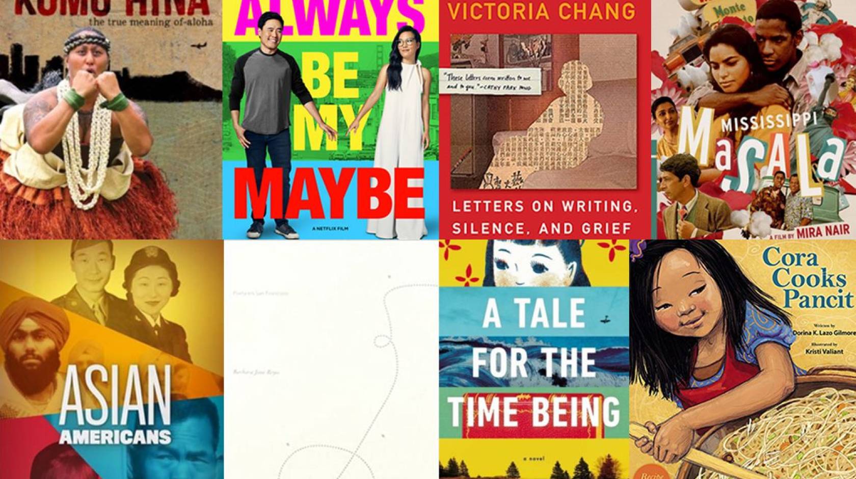 Collage of book covers related to Asian American, Native Hawaiian and Pacific Islander Heritage Month