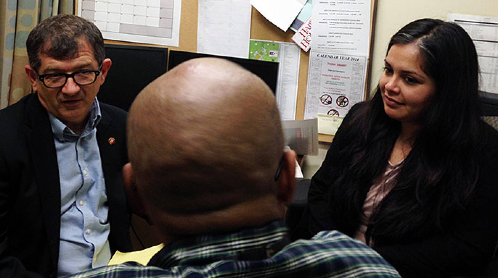 David Tierney, Sonia Gutierrez and unidentified veteran