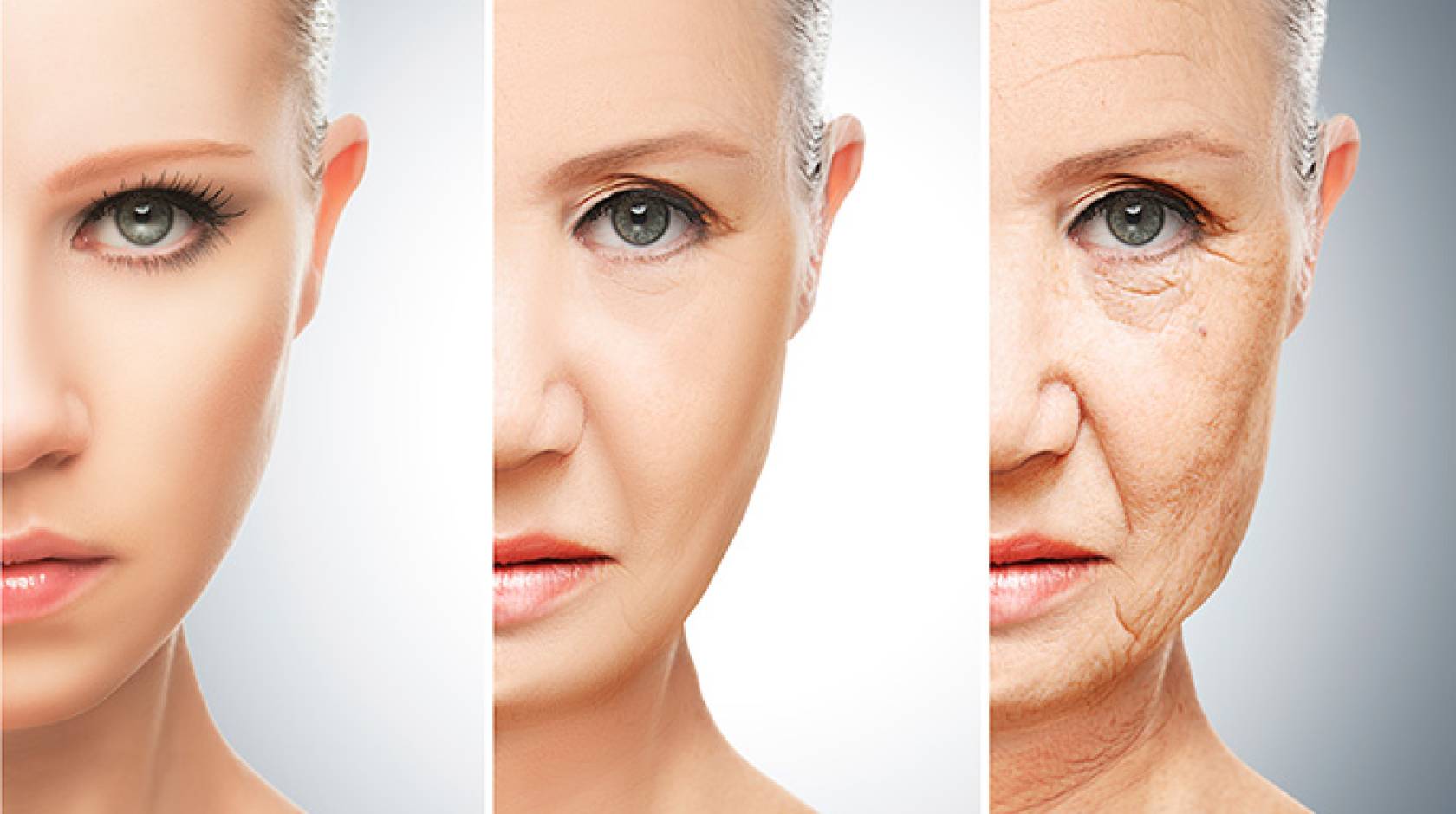 aging woman: young, middle aged, old