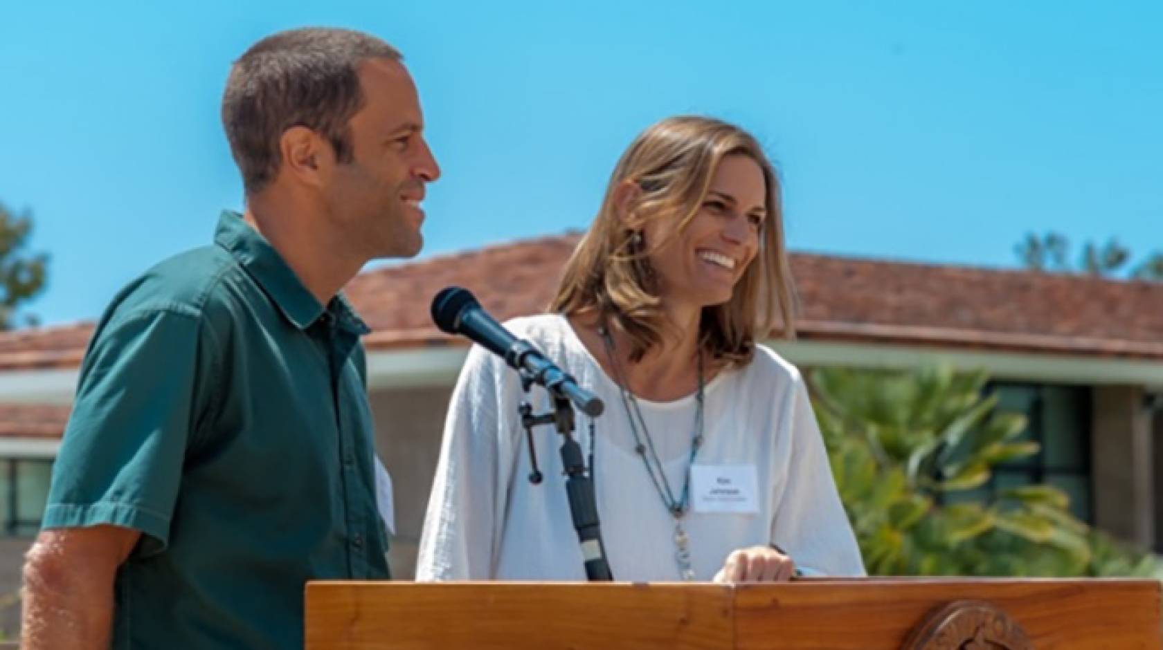 Kim and Jack Johnson helped to launch UC Santa Barbara's Edible Campus Program in 2015 with a tree-planting event at Storke Tower.