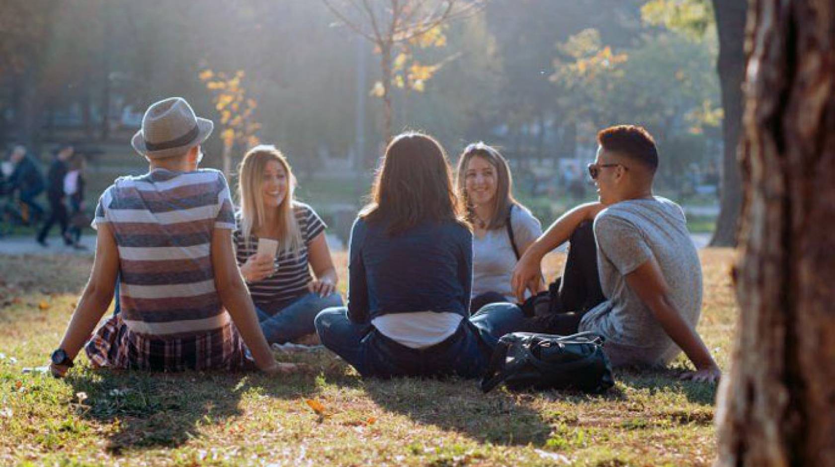 Young people picnicking