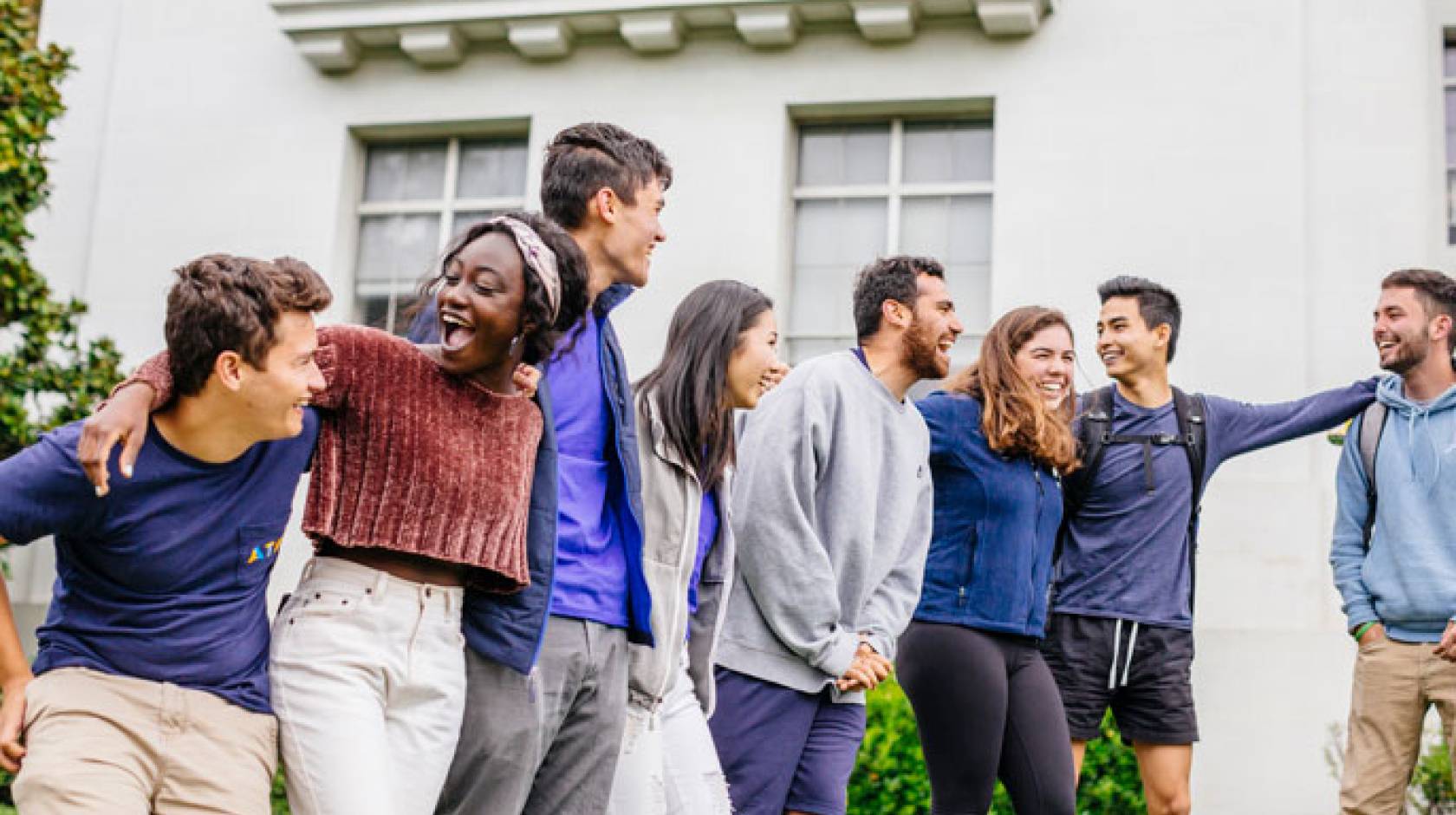 Group of happy students