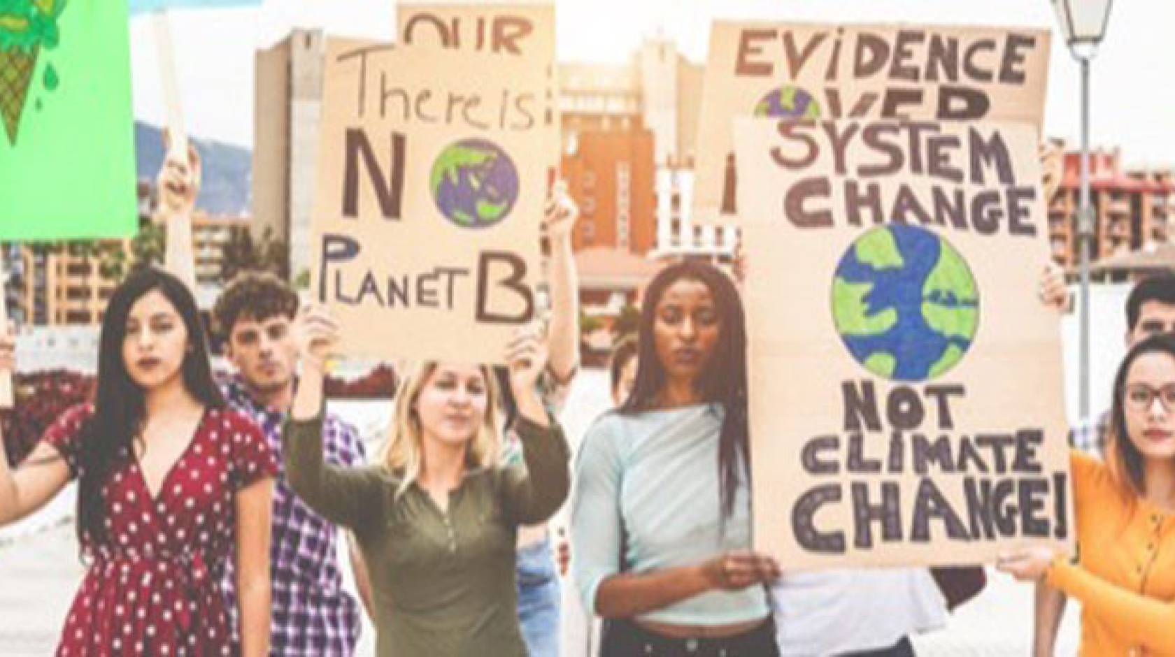 Young people protesting climate change