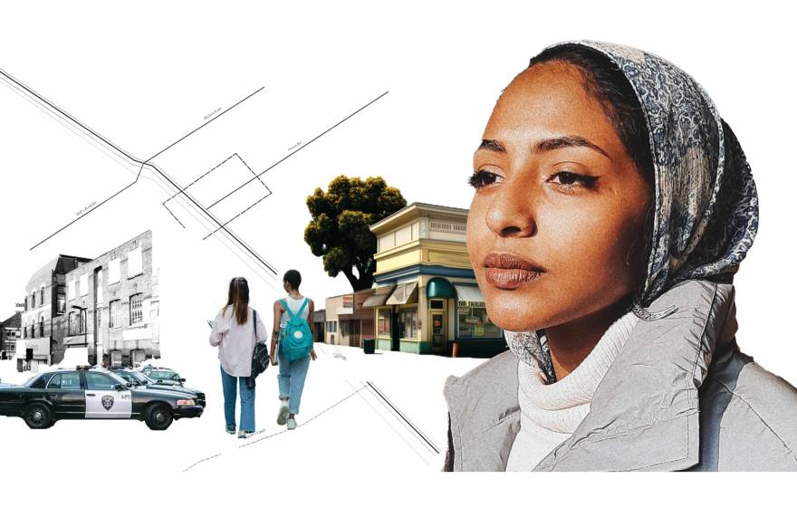 Photo illustration showing young women in Oakland