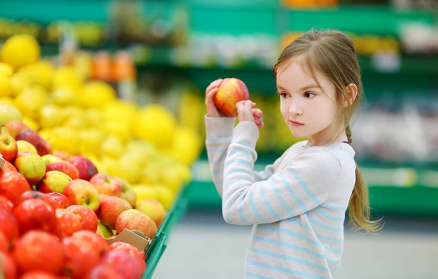 Girl with apple