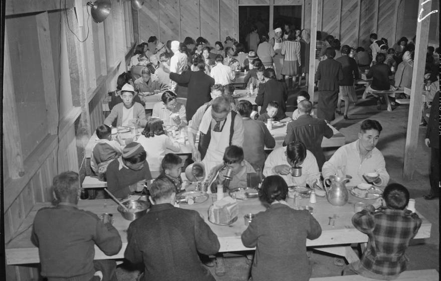 Meal time at the Manzanar Relocation Center