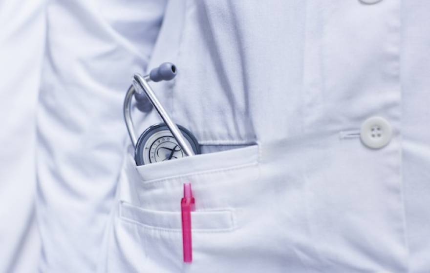 Lab coat with stethoscope