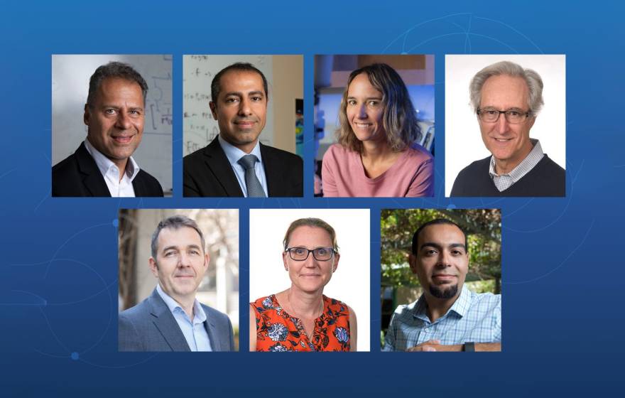 A collage of seven headshots showing UC Irvine's new AAAS fellows