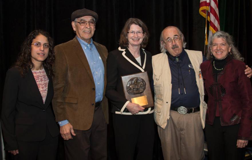 Barbara Allen-Diaz receives Frederick G. Renner Award. From left, Amy Ganguli, David Diaz, Allen-Diaz, Fee Busby and Maria Fernandez-Gimenez.