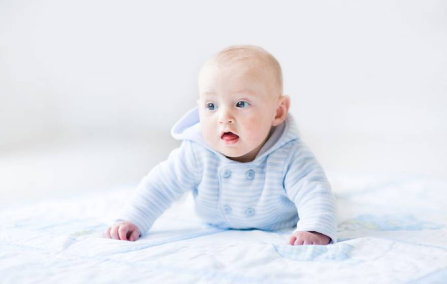 Baby on blanket