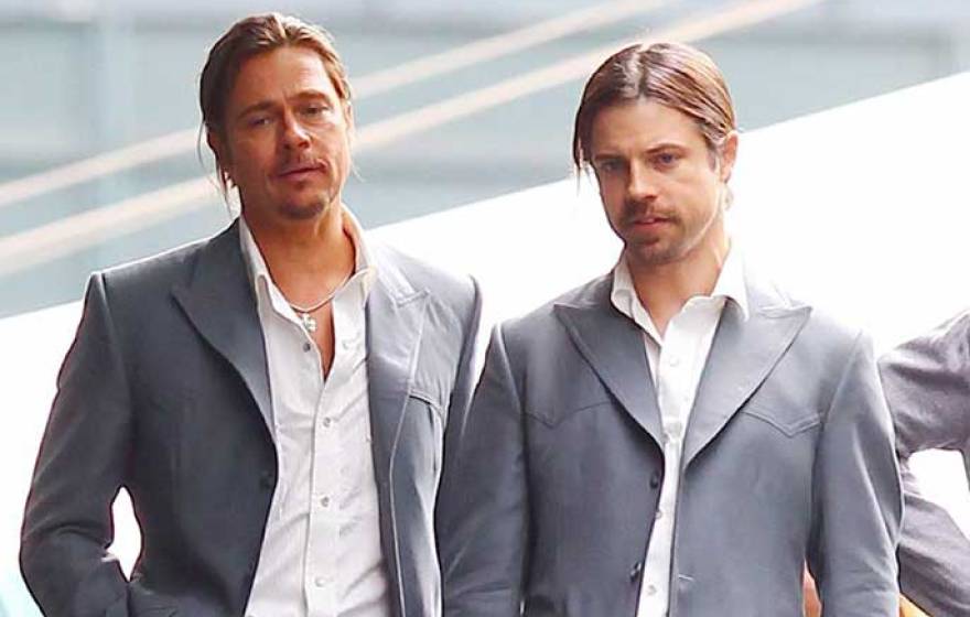 Brad Pitt and stunt double