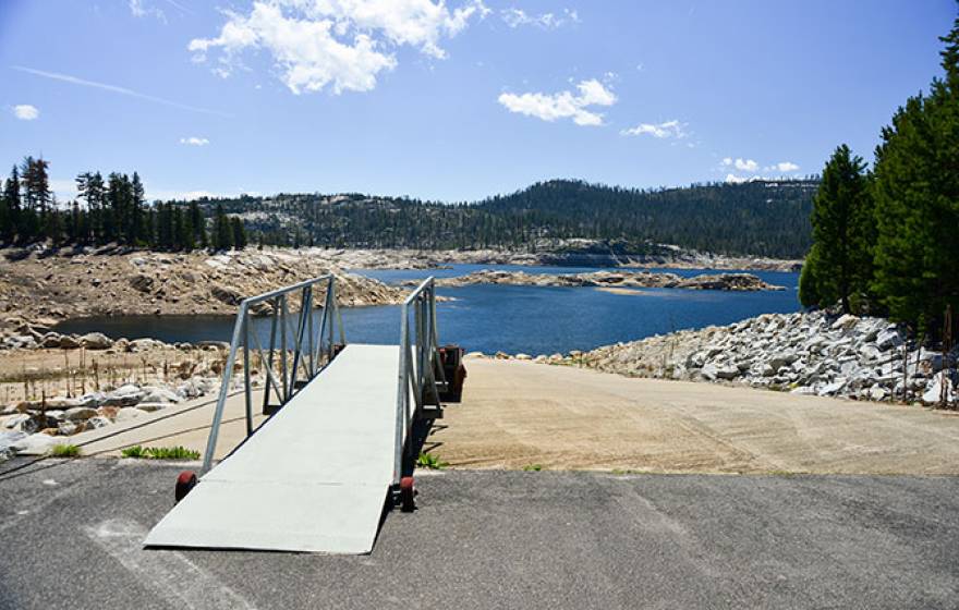 boat ramp at shallow lake (iStock)