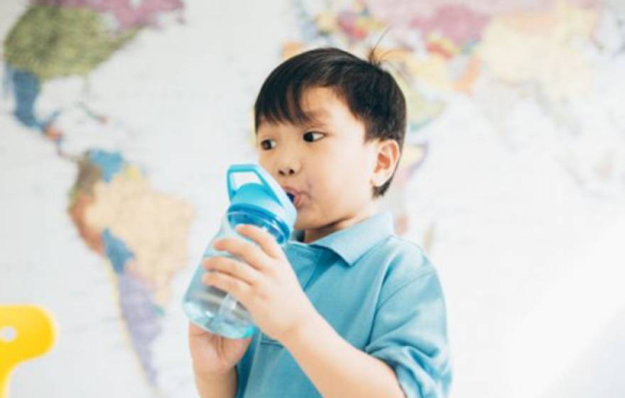 Boy drinking water