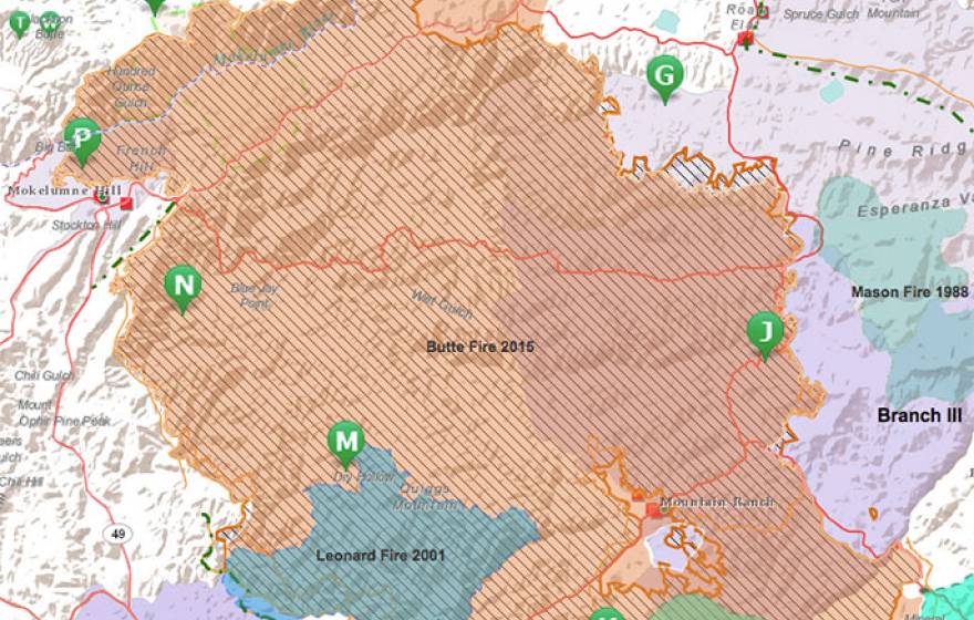 Butte Fire map