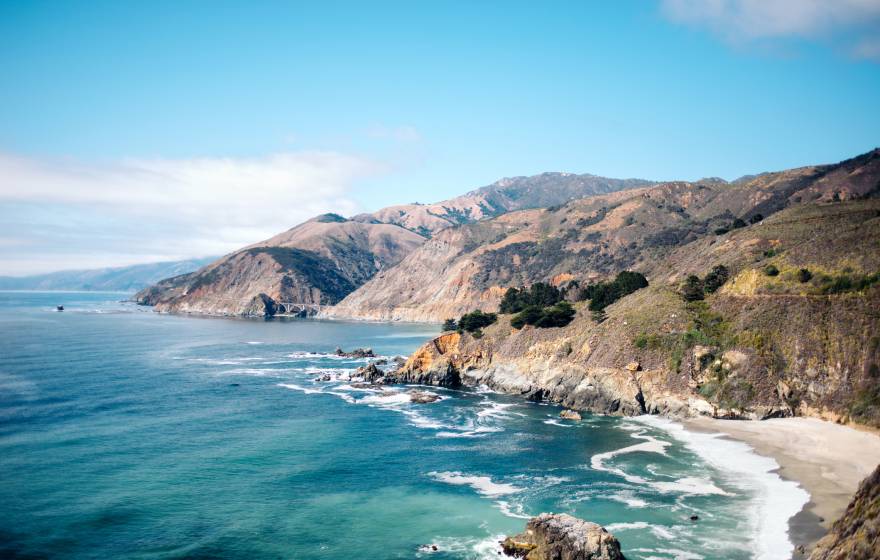 Central California coastline on a bright day