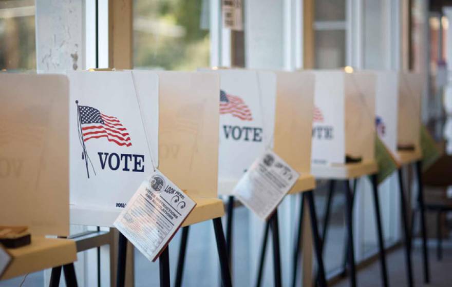 Row of voting booths