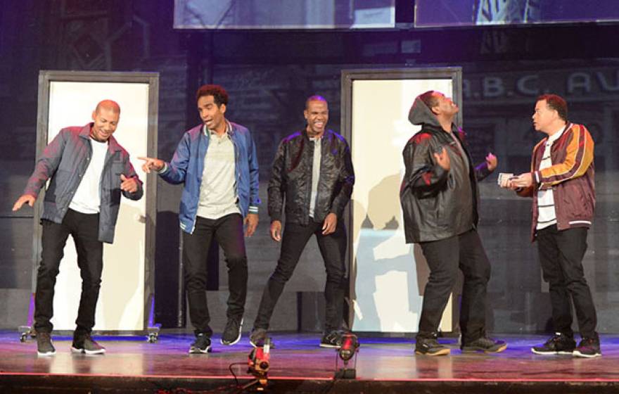 Actors performing in the Central Park Five