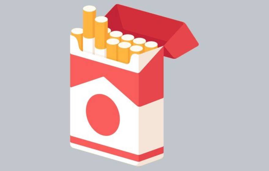 Illustration of an open cigarette pack