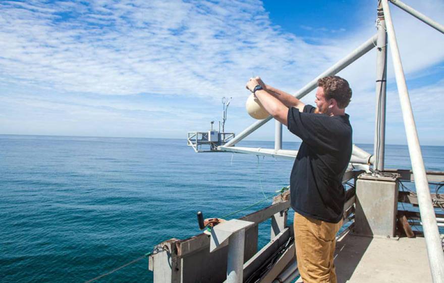 Testing air quality on a boat