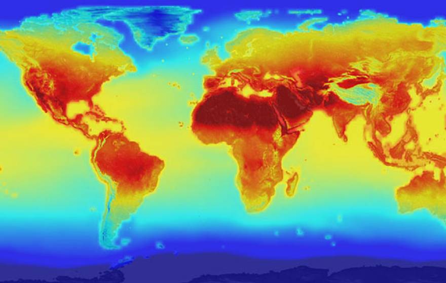 Heat map of the world's climate