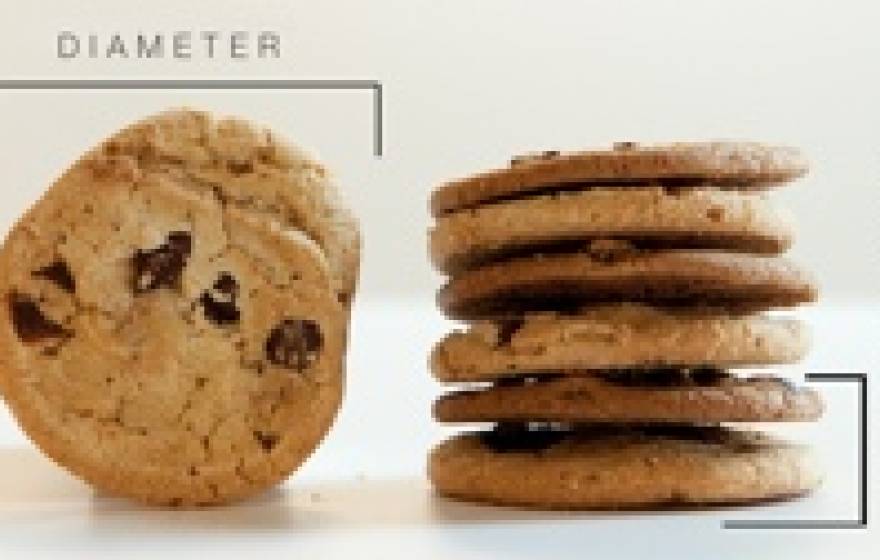 cookies with thickness and diameter measures