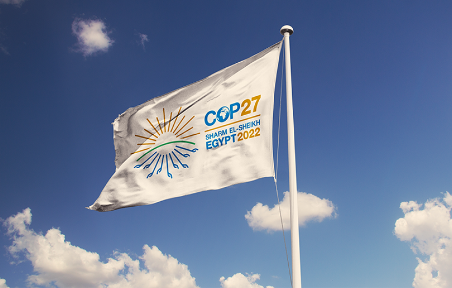 COP27 climate summit flag