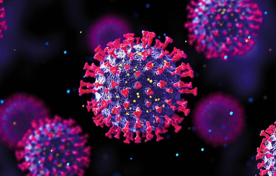 Coronavirus molecules illustration