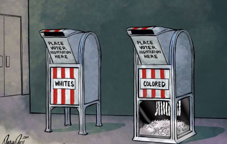 Darrin Bell cartoon with two ballot boxes