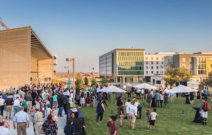 Many people in new dorm area complex