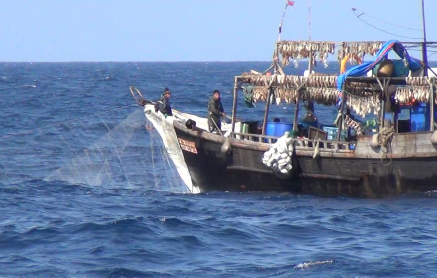 A fishing boat at sea