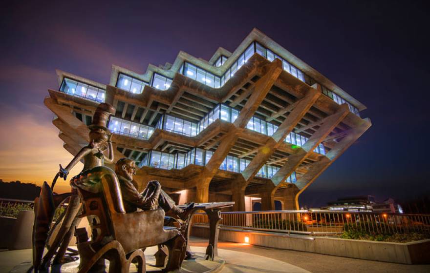 Geisel Library at night