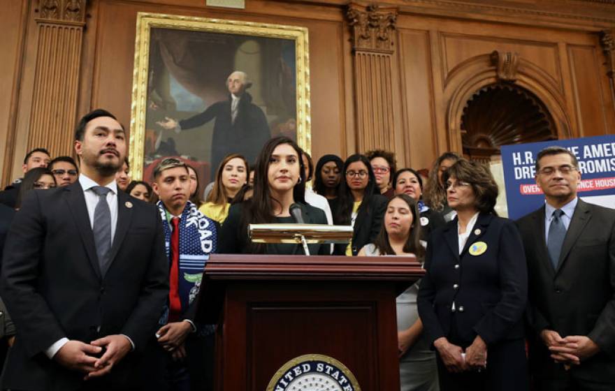 Dellara Gorjian with elected officials at the Capitol