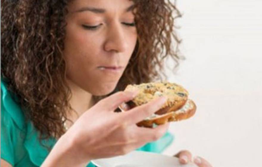 Woman eating food