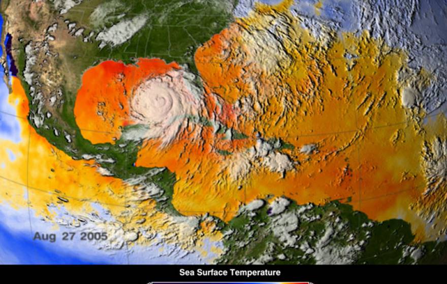 Satellite image, Hurricane Katrina in Gulf of Mexico