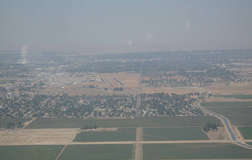 hazy skies over Bakersfield