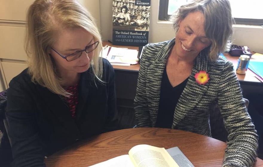 Lisa Materson and Ellen Hartigan-O'Connor, associate professors of history, read from their new book