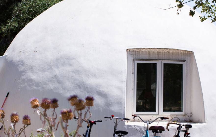 UC Davis Baggins dome with bikes